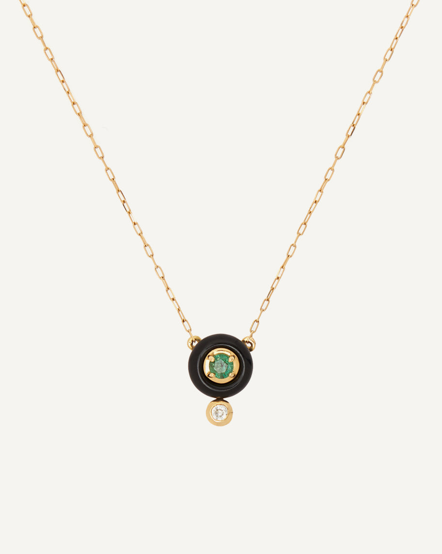 Colar Citric Médio em Ouro 18K com Ônix e Pedras Coloridas