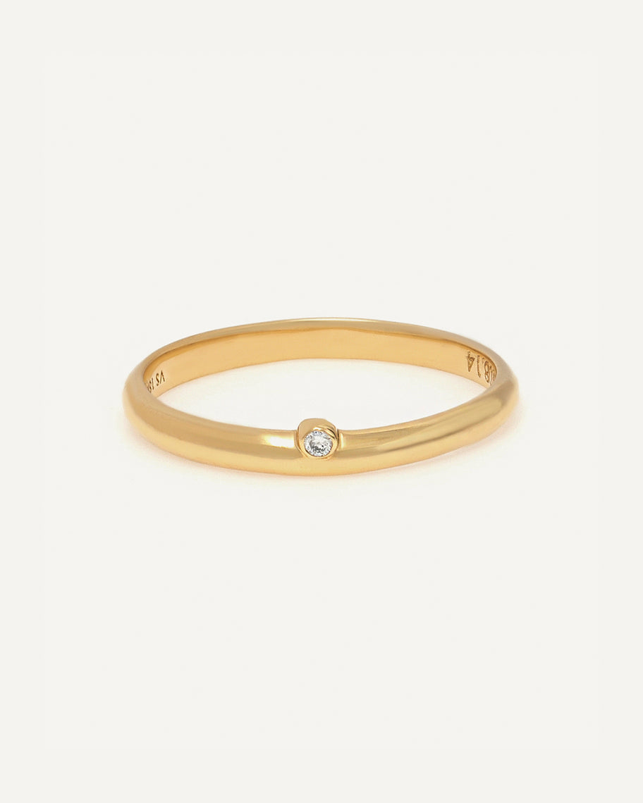 Aliança de Casamento Encontro em Ouro Amarelo 18K e Diamante de 0,5 ponto (2.2mm)