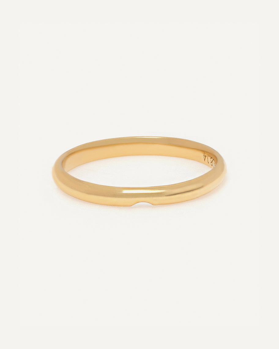 Aliança de Casamento Encontro Lisa em Ouro Amarelo 18K (2.2mm)
