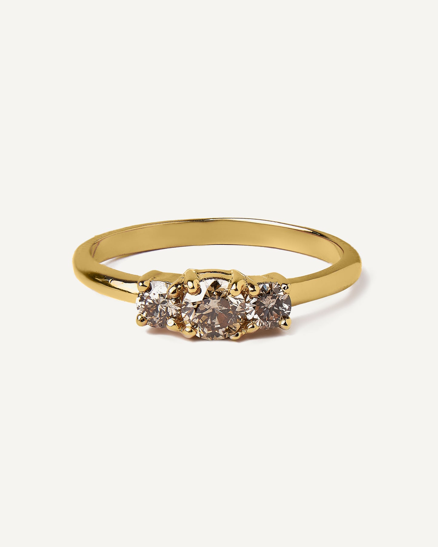 Anel Promise em Ouro 18K e Diamantes Champagne