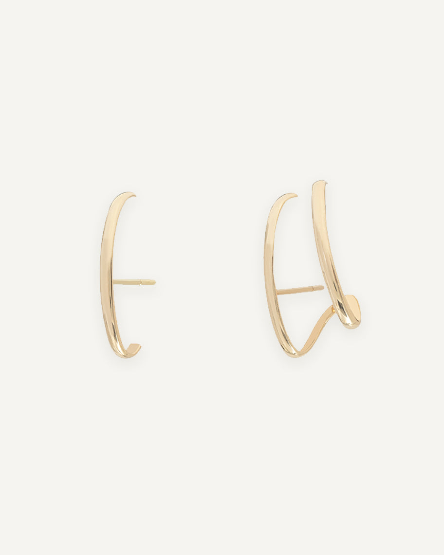 Brinco Anatômico em Ouro 18K Contorno Stripes