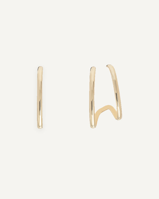 Brinco Anatômico em Ouro 18K Contorno Stripes