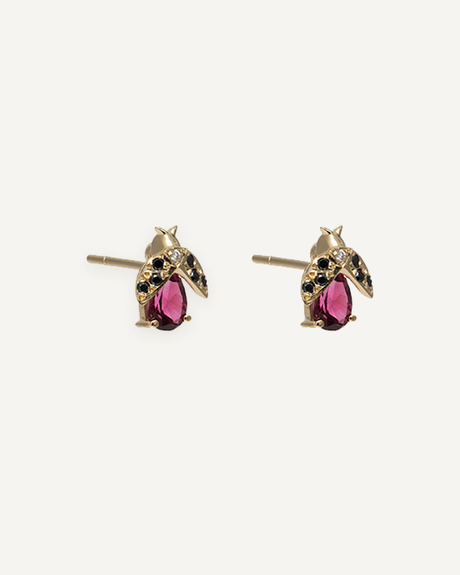 Brinco de Joaninha Adalia em Ouro 18K