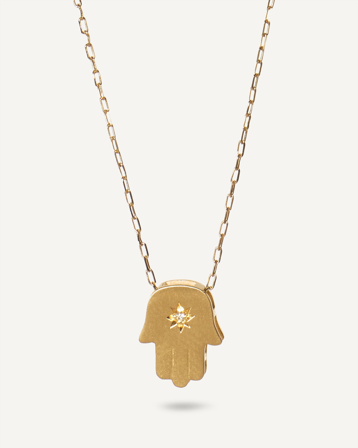 Colar Hamsá em Ouro 18K e Brilhante