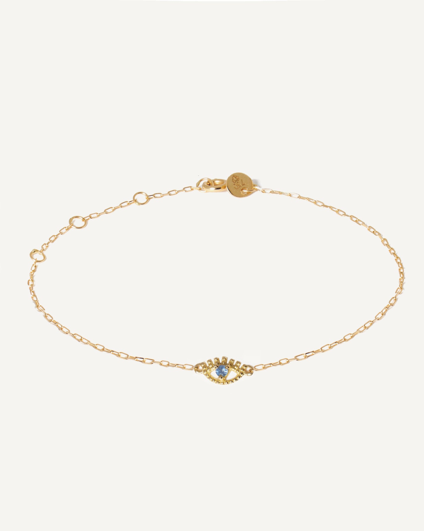 Pulseira Olho Grego em Ouro 18K e Safira