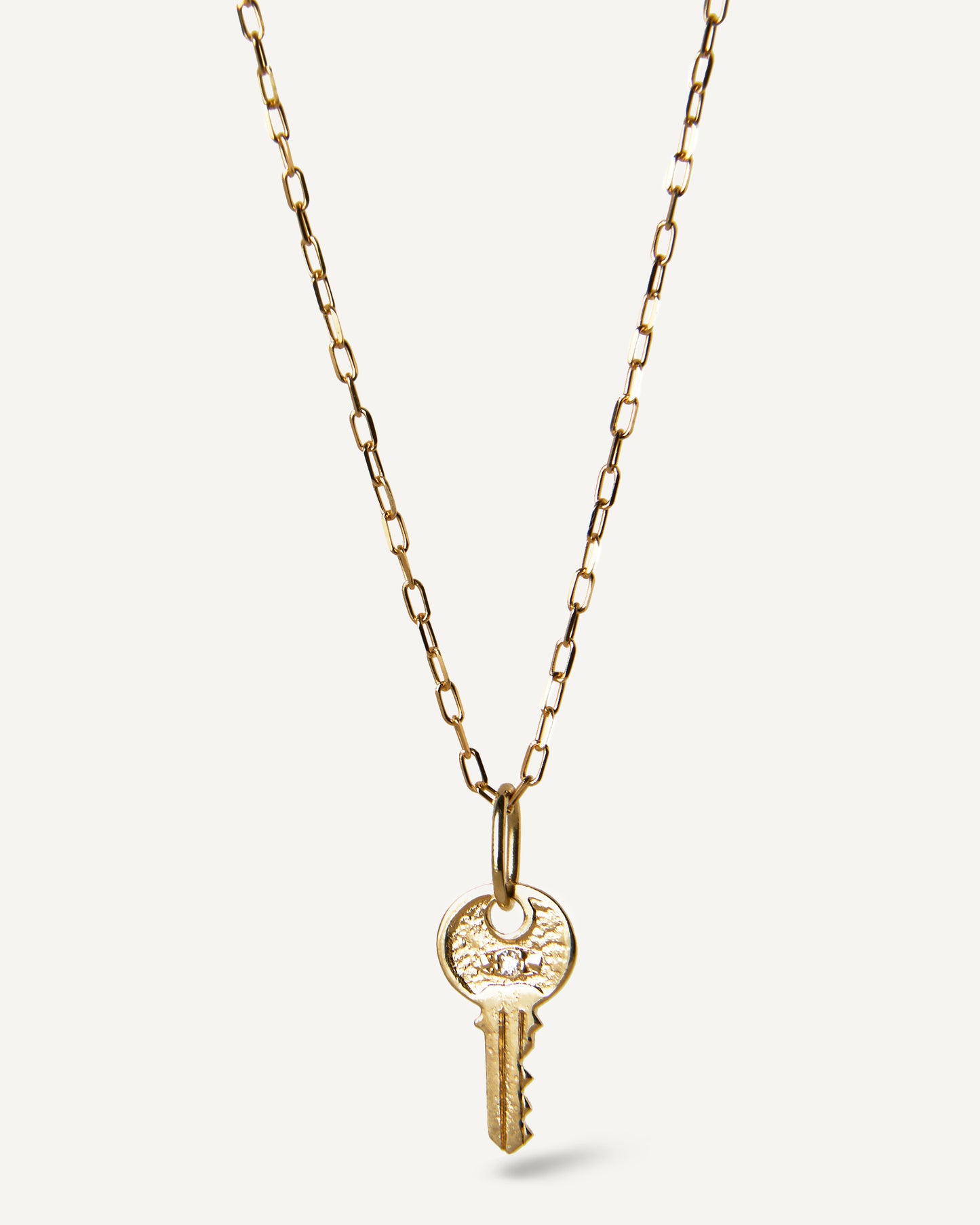 Pingente para Colar Chave em Ouro 18K com Brilhante