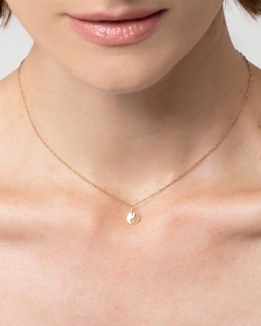 Pingente para Colar em Ouro 18k Yin Yang