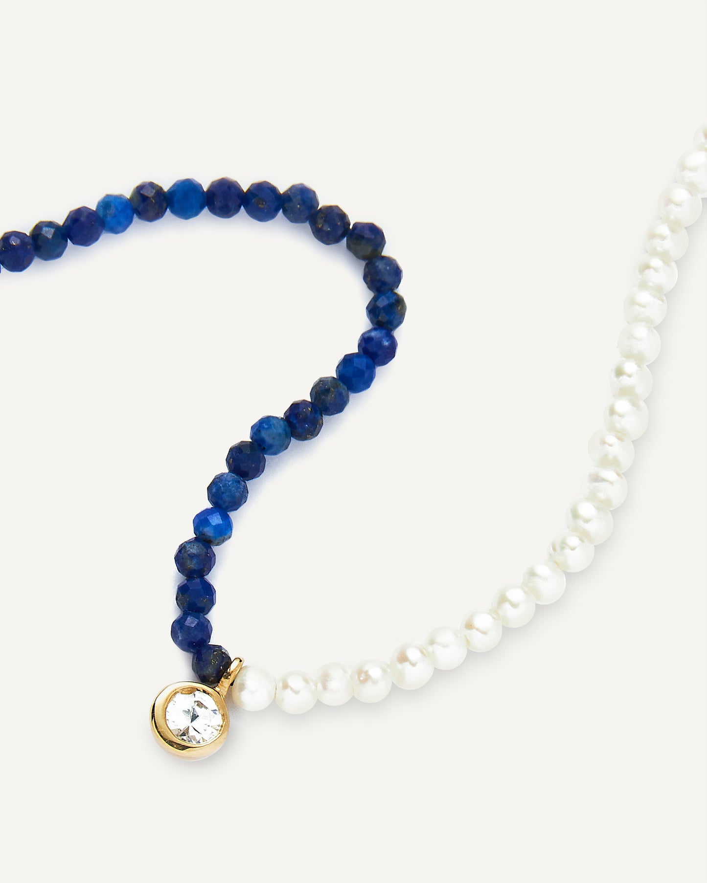 Colar Fortuna em Ouro 18k com Pérolas e Lápis-Lazúli