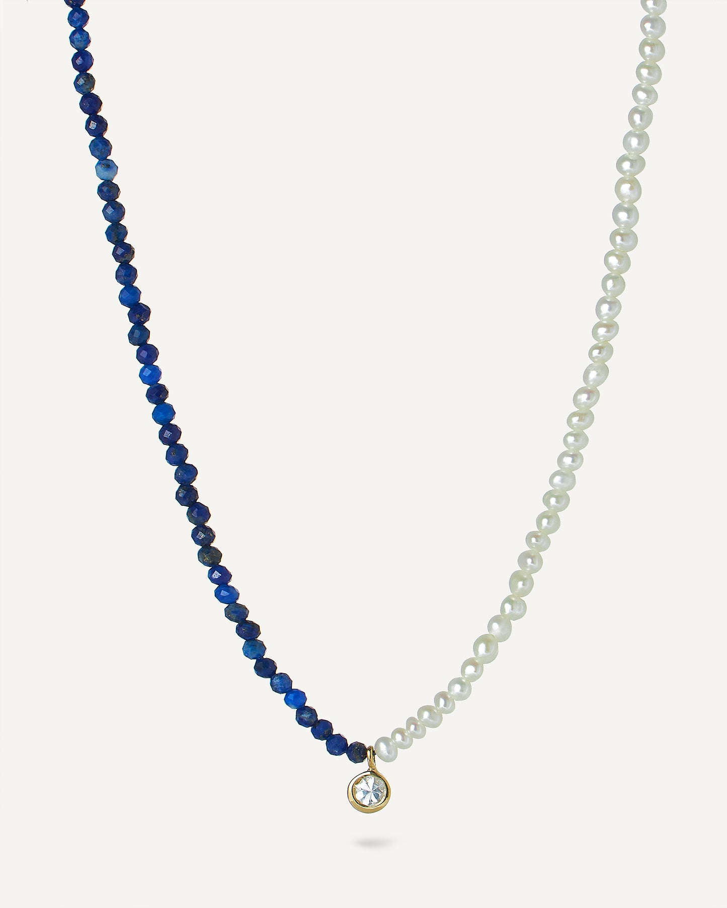 Colar Fortuna em Ouro 18k com Pérolas e Lápis-Lazúli