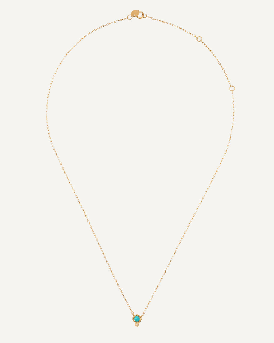 Colar Harmonia em Ouro 18k com Turquesa e Brilhantes