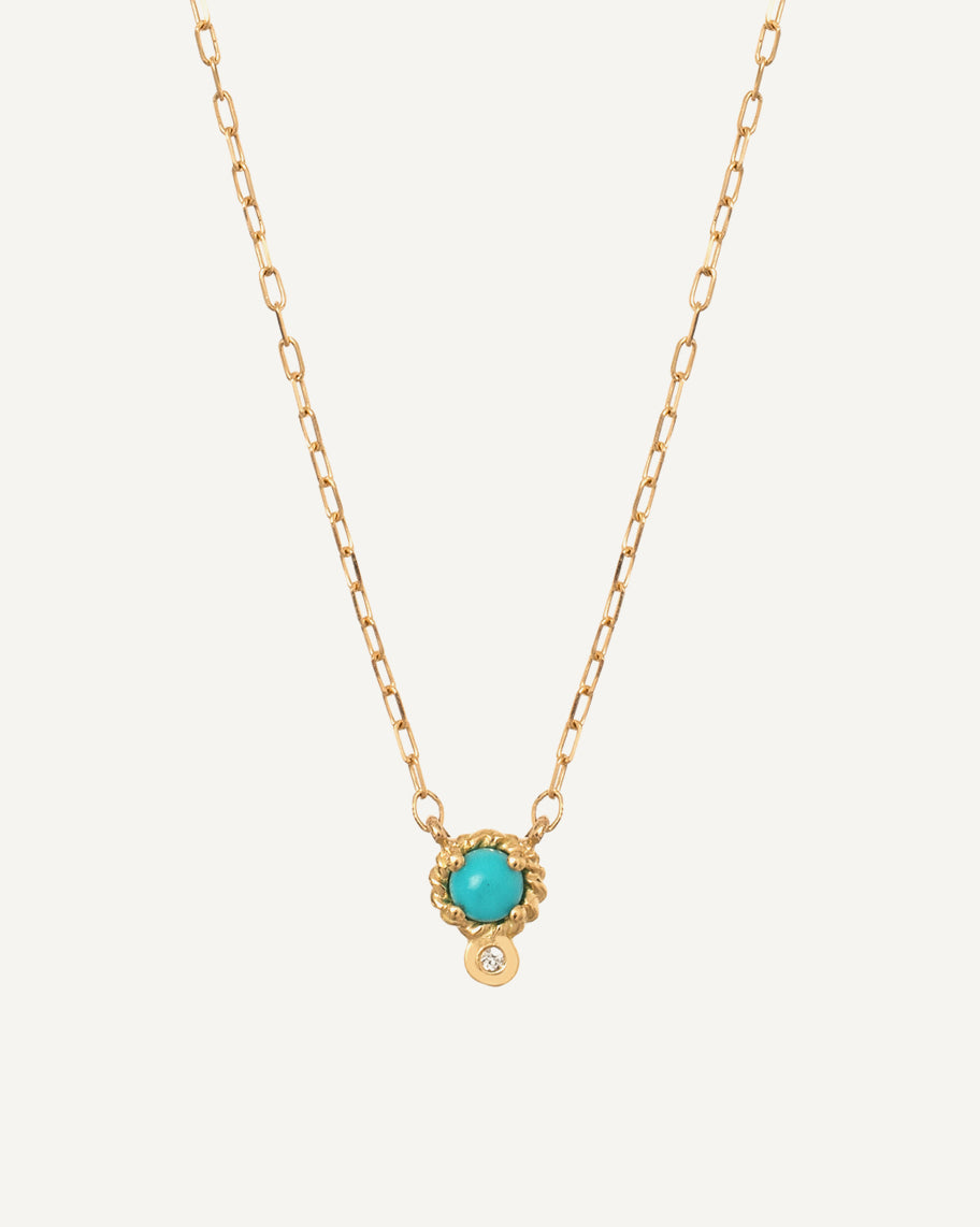 Colar Harmonia em Ouro 18k com Turquesa e Brilhantes