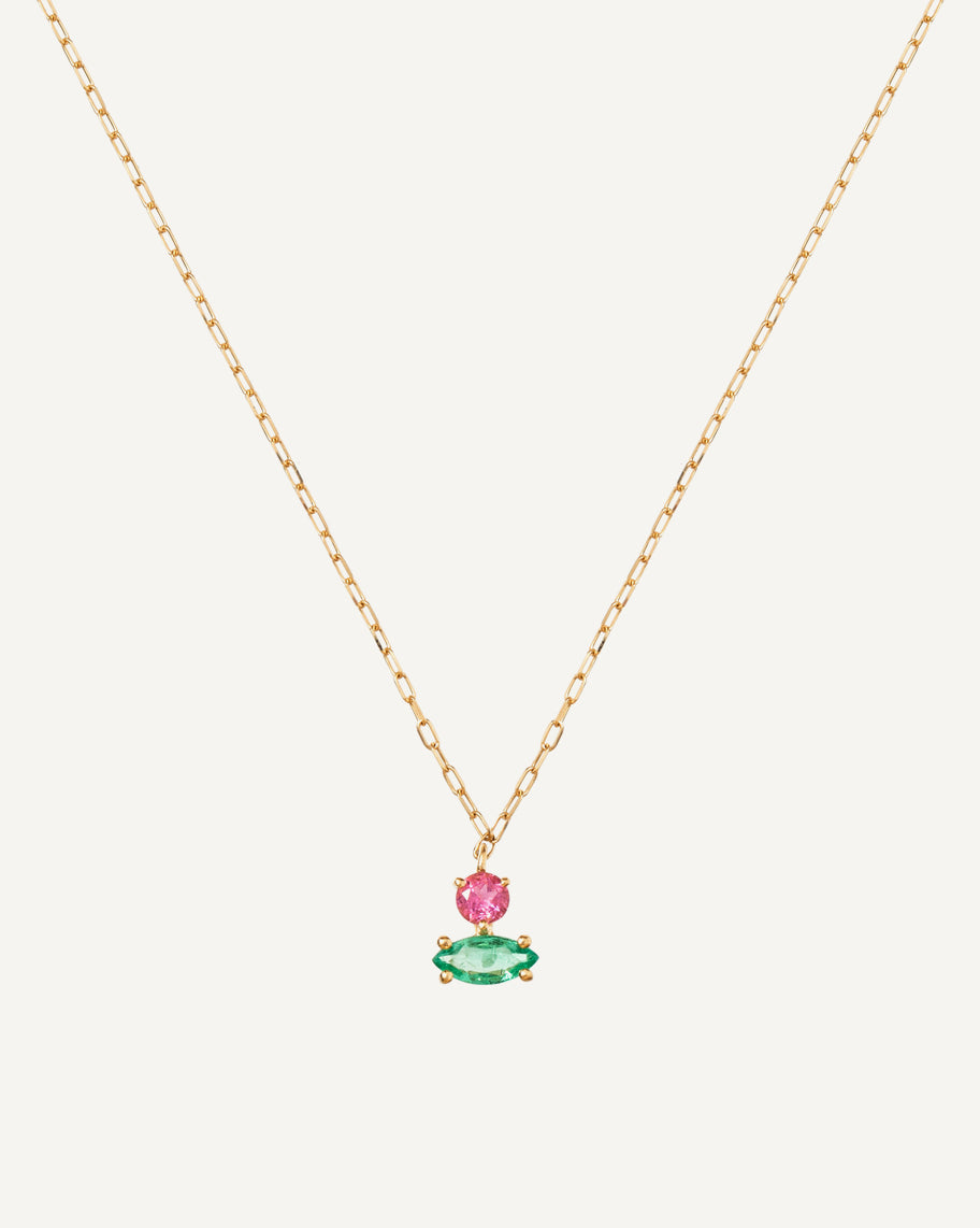 Colar Romã em Ouro 18K e Esmeralda