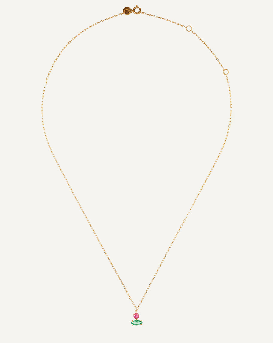 Colar Romã em Ouro 18K e Esmeralda