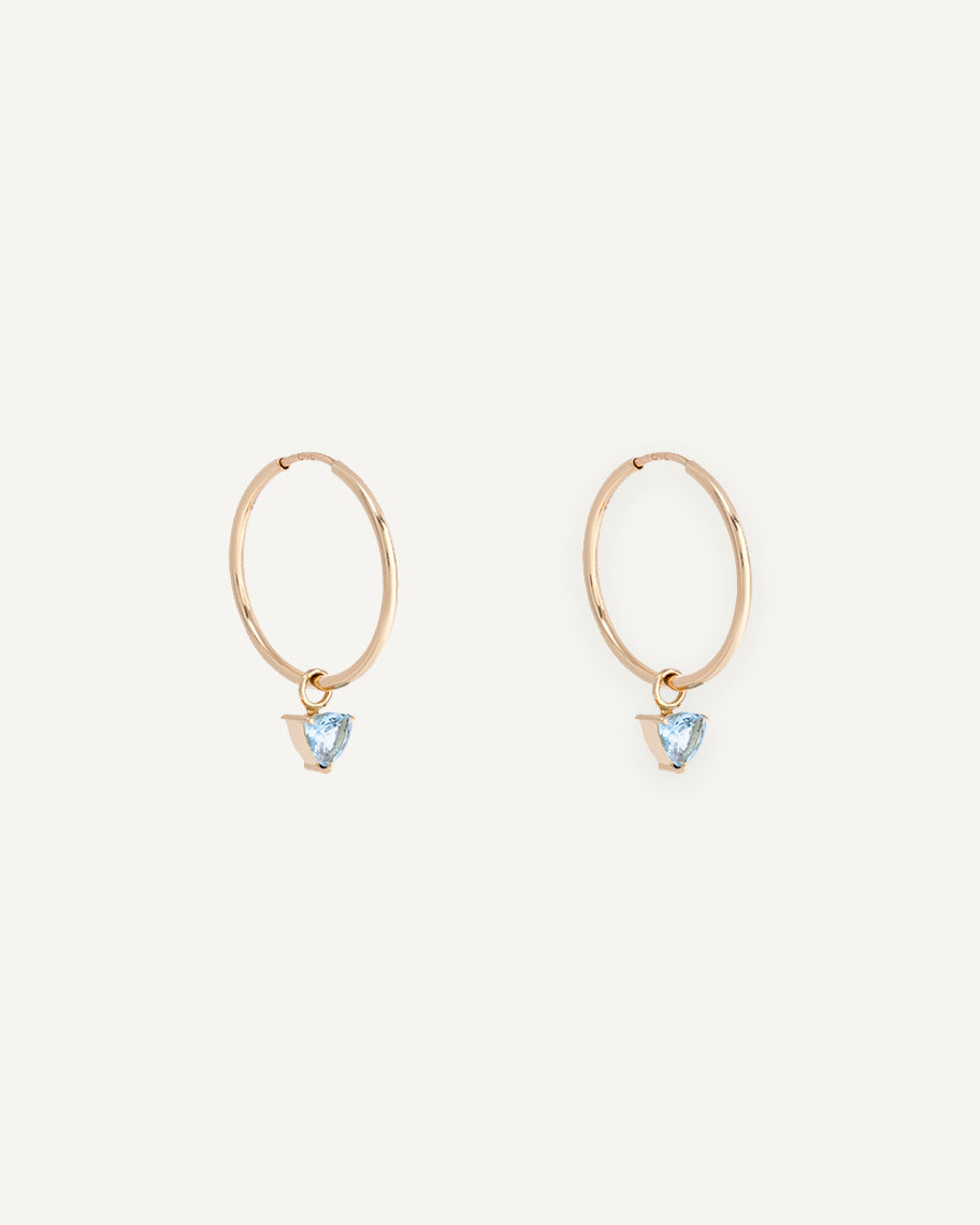 Brinco Argola em Ouro 18K Clara Água-Marinha
