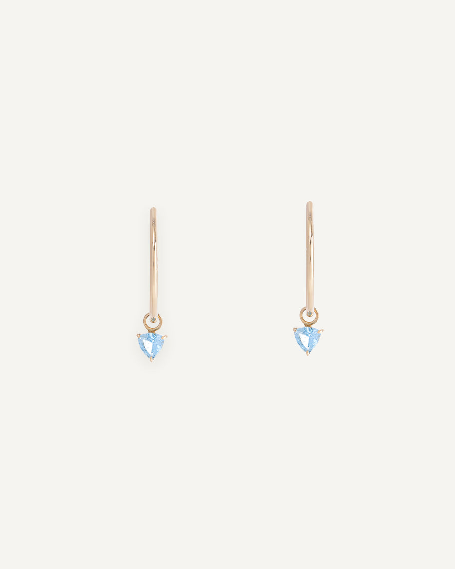 Brinco Argola em Ouro 18K Clara Água-Marinha