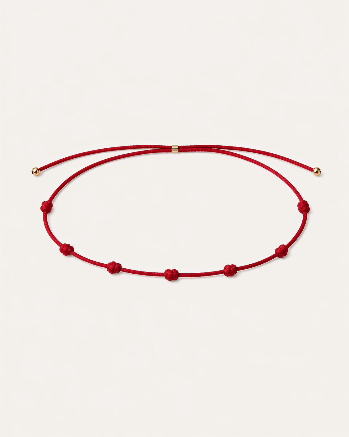 Pulseira Cord Vermelha 7 Nós em Ouro 18K