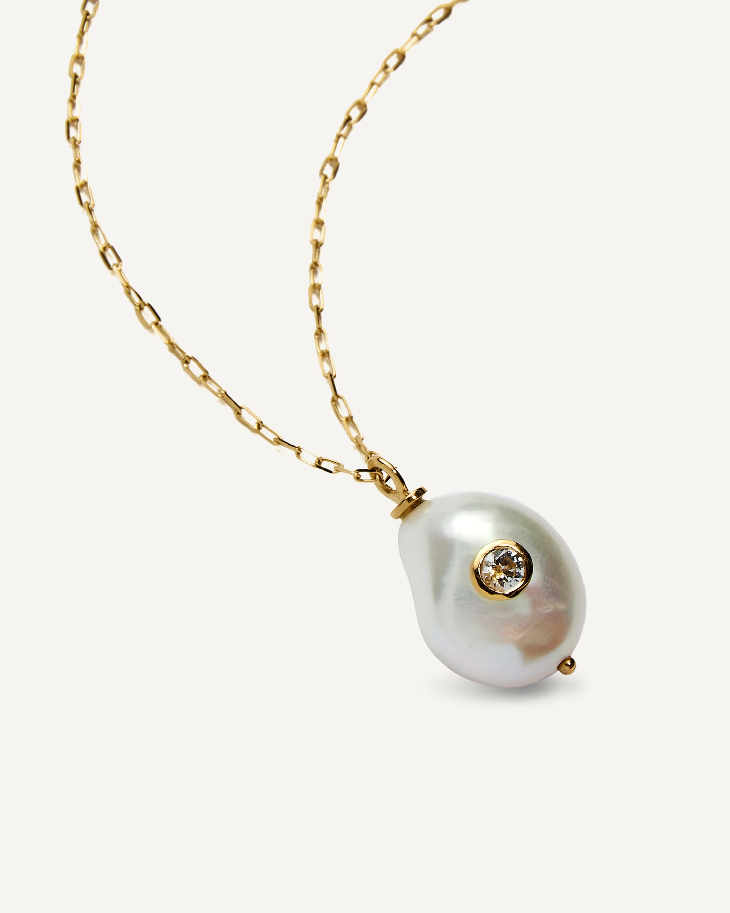 Colar Nébula em Ouro 18K com Pérola e Safira