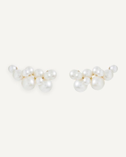 Brinco Earcuff Vapor em Ouro 18K com Pérolas