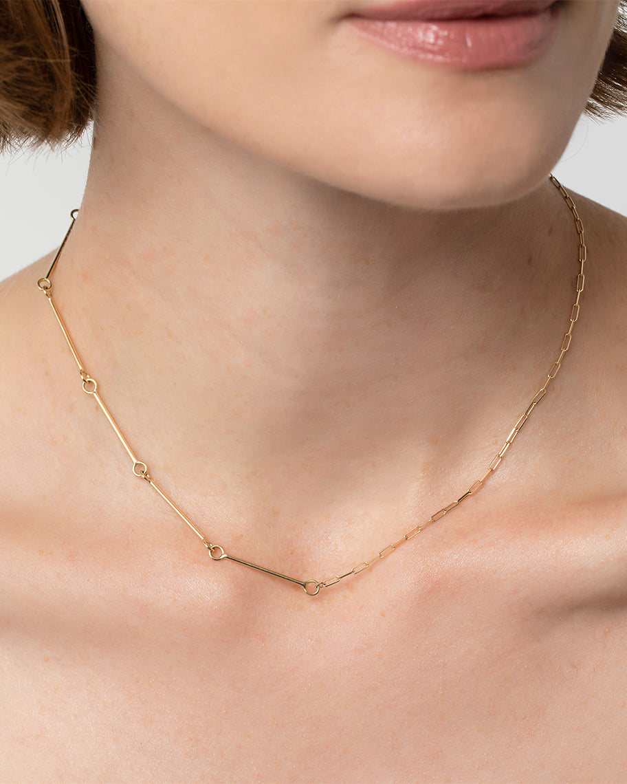 Colar Coupler Elos em Ouro 18K