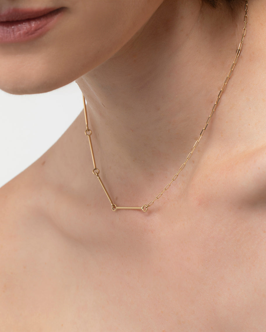 Colar Coupler Elos em Ouro 18K