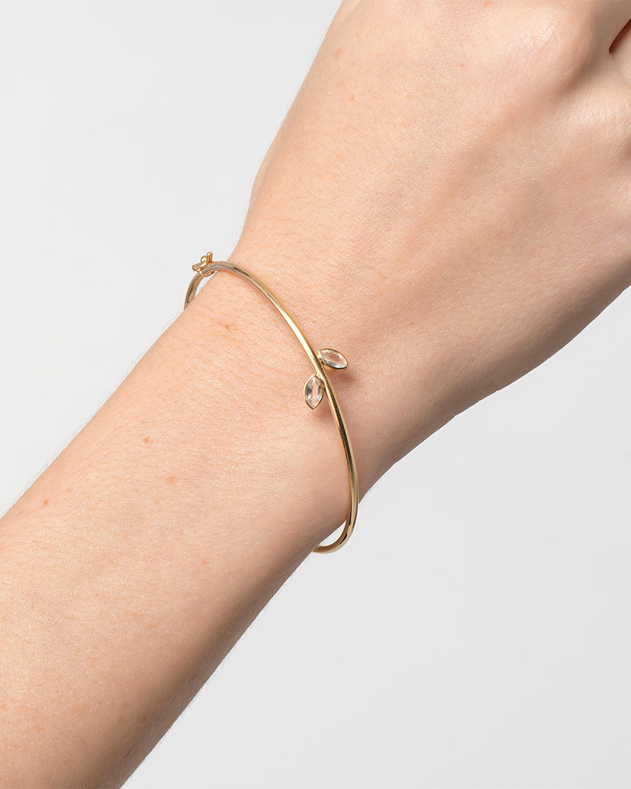 Bracelete Leaf em Ouro 18K e Topázios