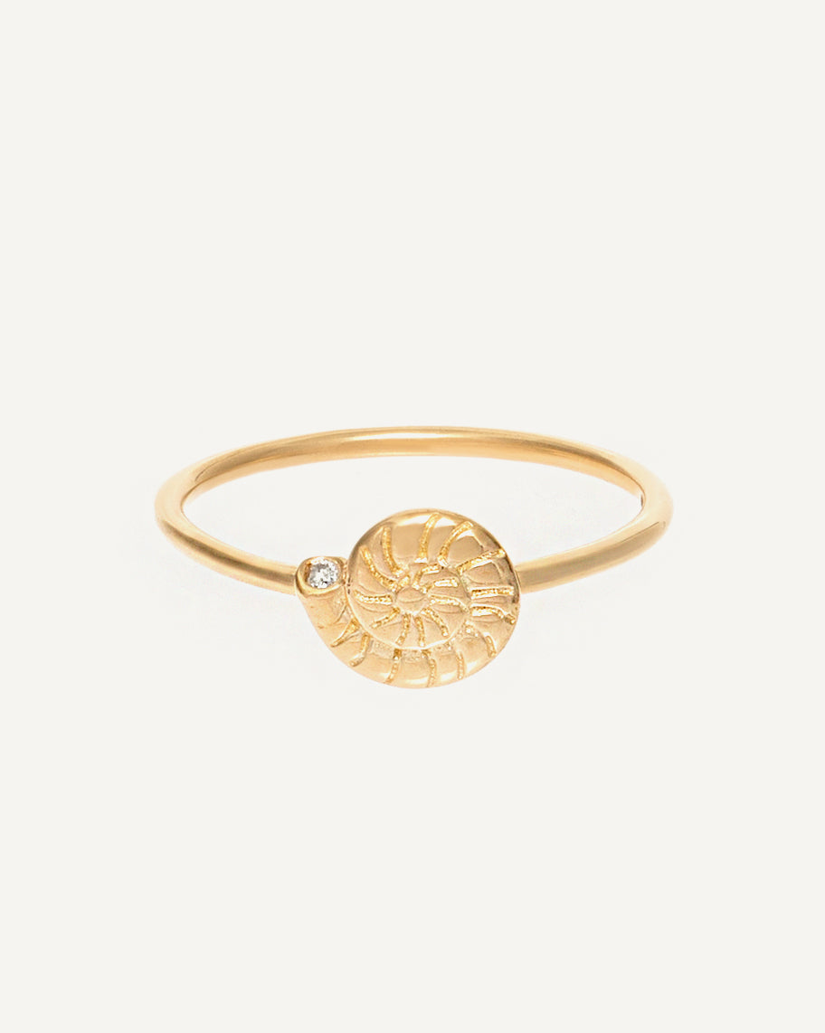 Anel de Concha em Ouro 18K Coquille