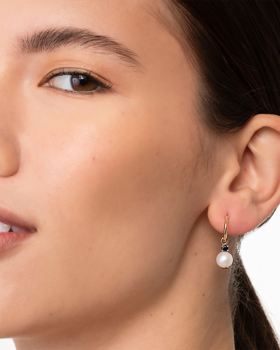 Brinco Argola Saturno Pérolas em Ouro 18K