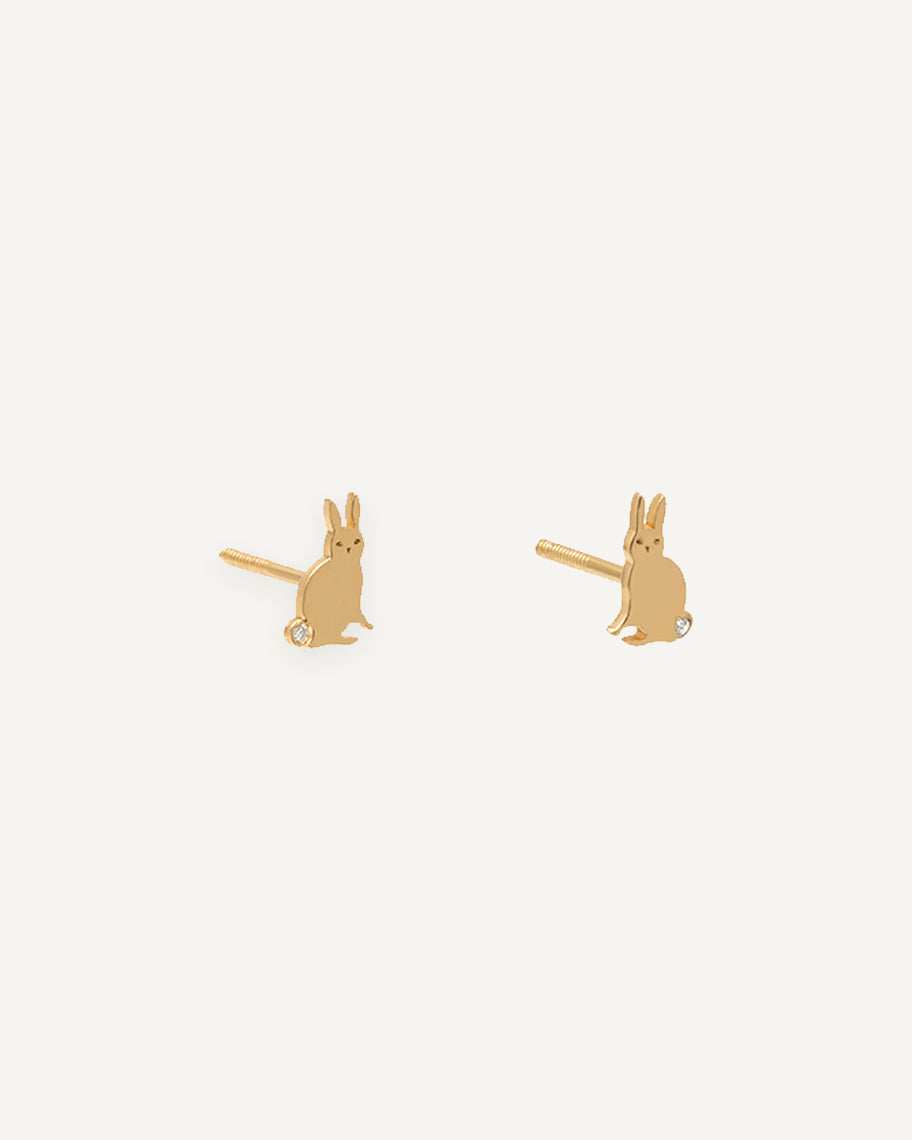 Brinco Infantil Bunny em Ouro 18K e Brilhantes