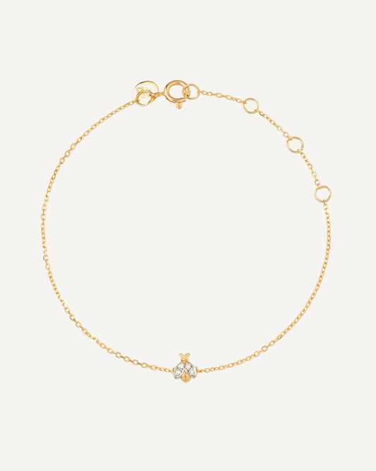 Pulseira Infantil Bug em Ouro 18K e Brilhantes