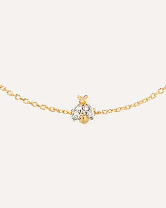 Pulseira Infantil Bug em Ouro 18K e Brilhantes