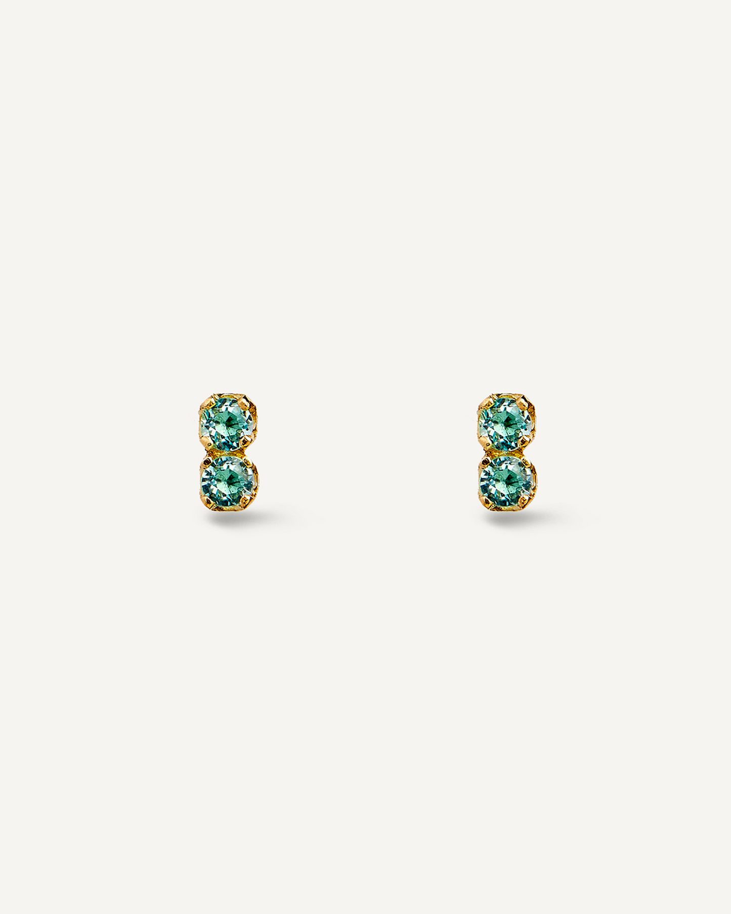 Brinco Two Petit em Ouro 18K e Topázios Azuis