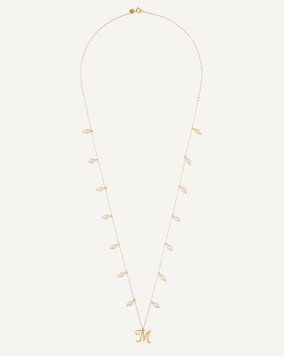 Colar Personalizado Manuscrito em Ouro 18K e Pérolas