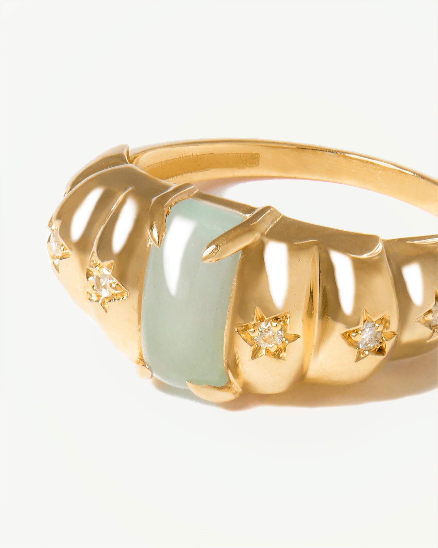 Anel Babel em Ouro 18K com Água-Marinha e Diamantes