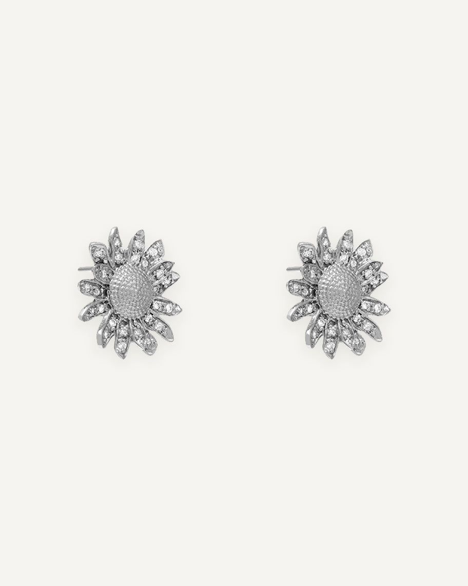 Brinco Daisy em Ouro Branco 18k e Diamantes