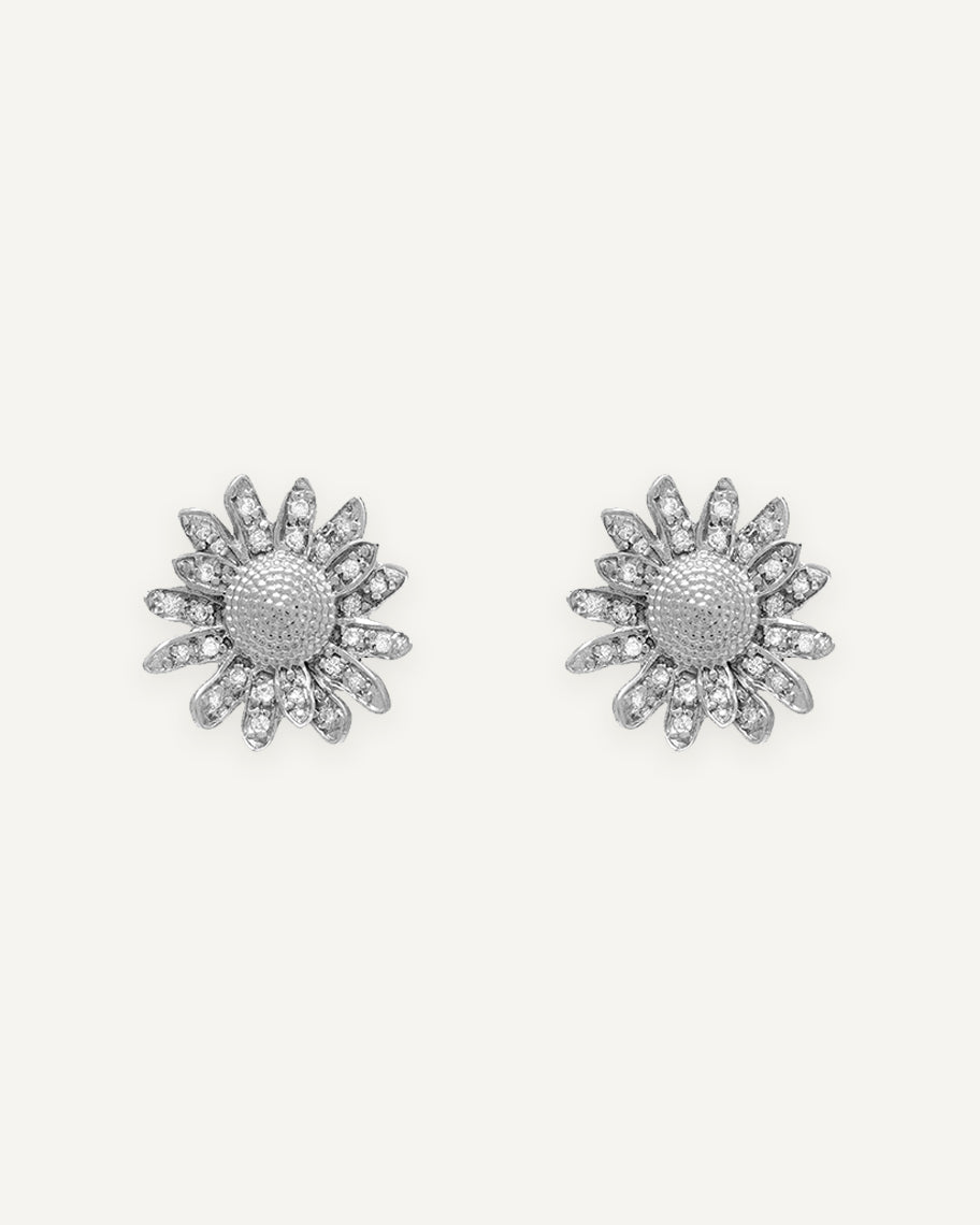 Brinco Daisy em Ouro Branco 18k e Diamantes