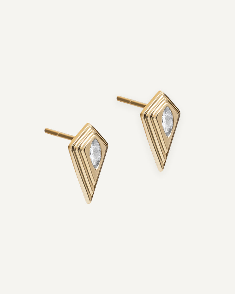 Brinco Toulouse em Ouro 18K e Safira Branca