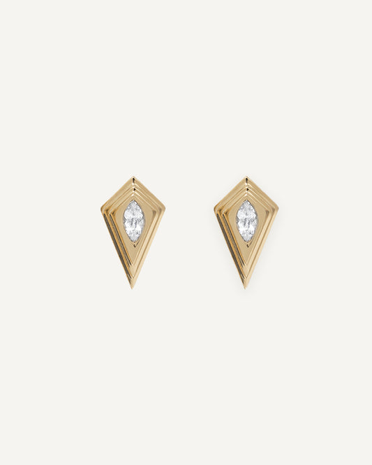 Brinco Toulouse em Ouro 18K e Safira Branca