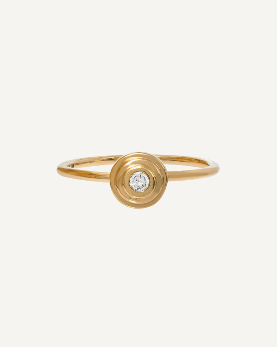 Anel Solitário Émile em Ouro 18K e Diamante