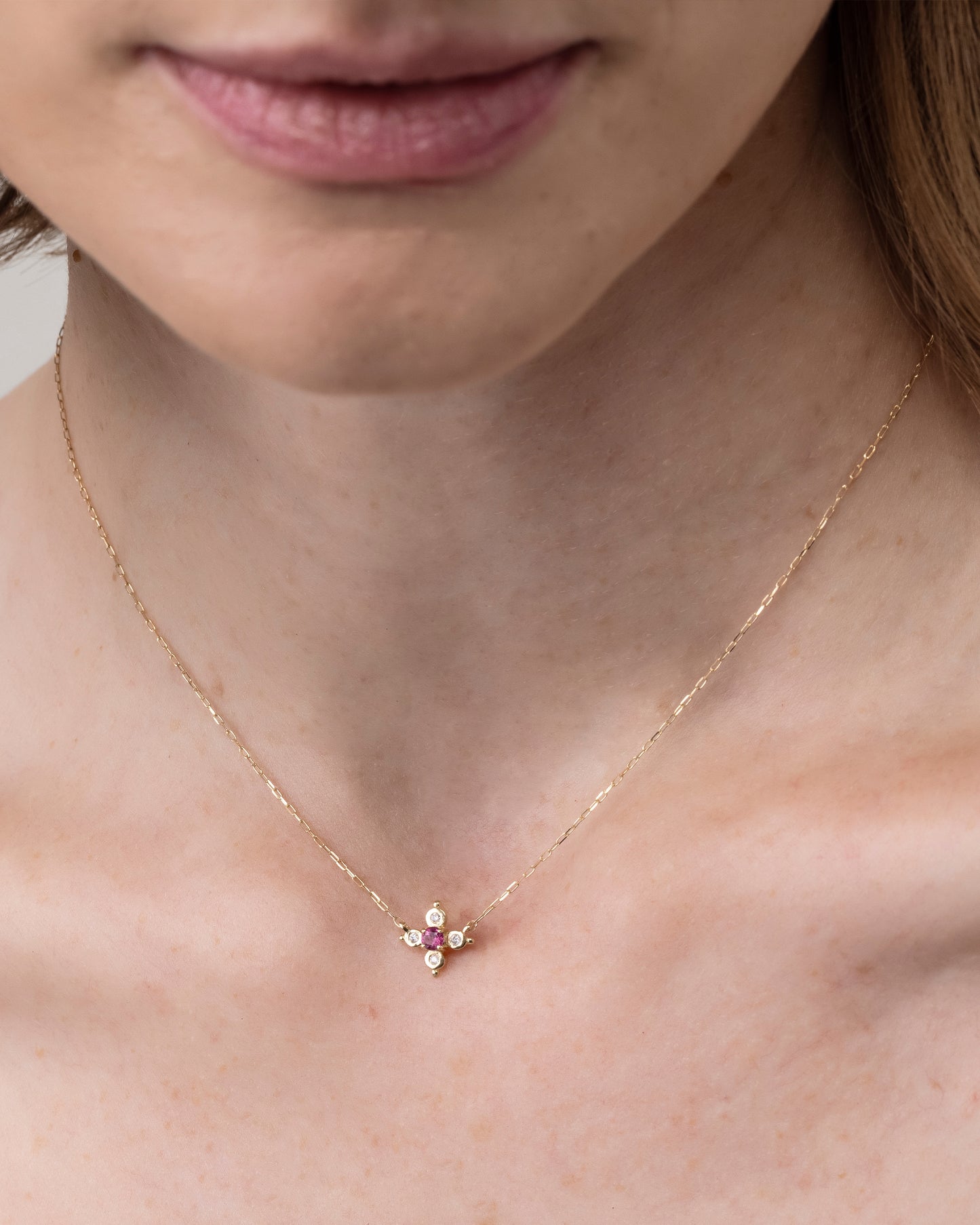 Colar Supernova em Ouro 18K e Rubelita