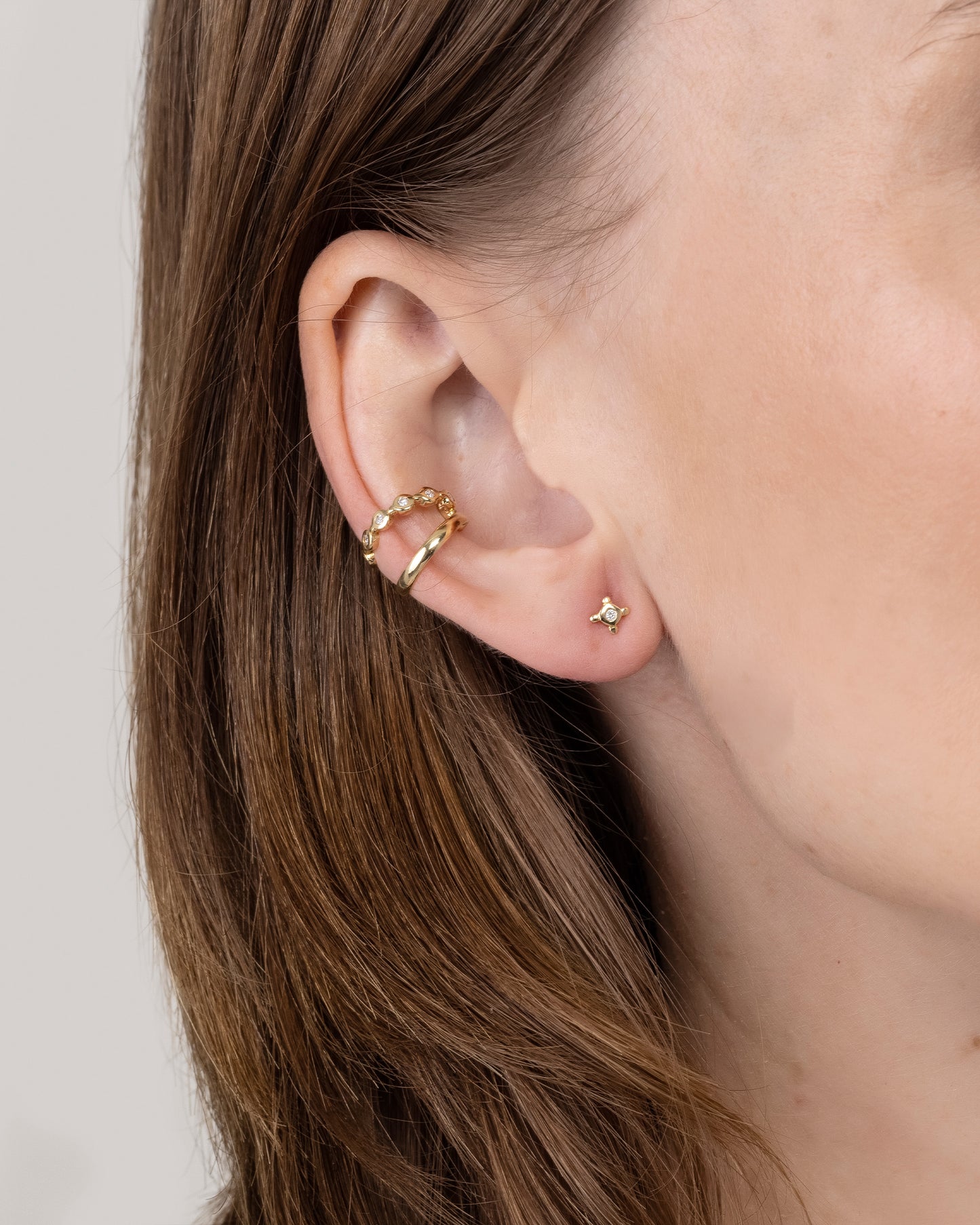 Brinco Stud Stella Petit em Ouro 18K e Diamante