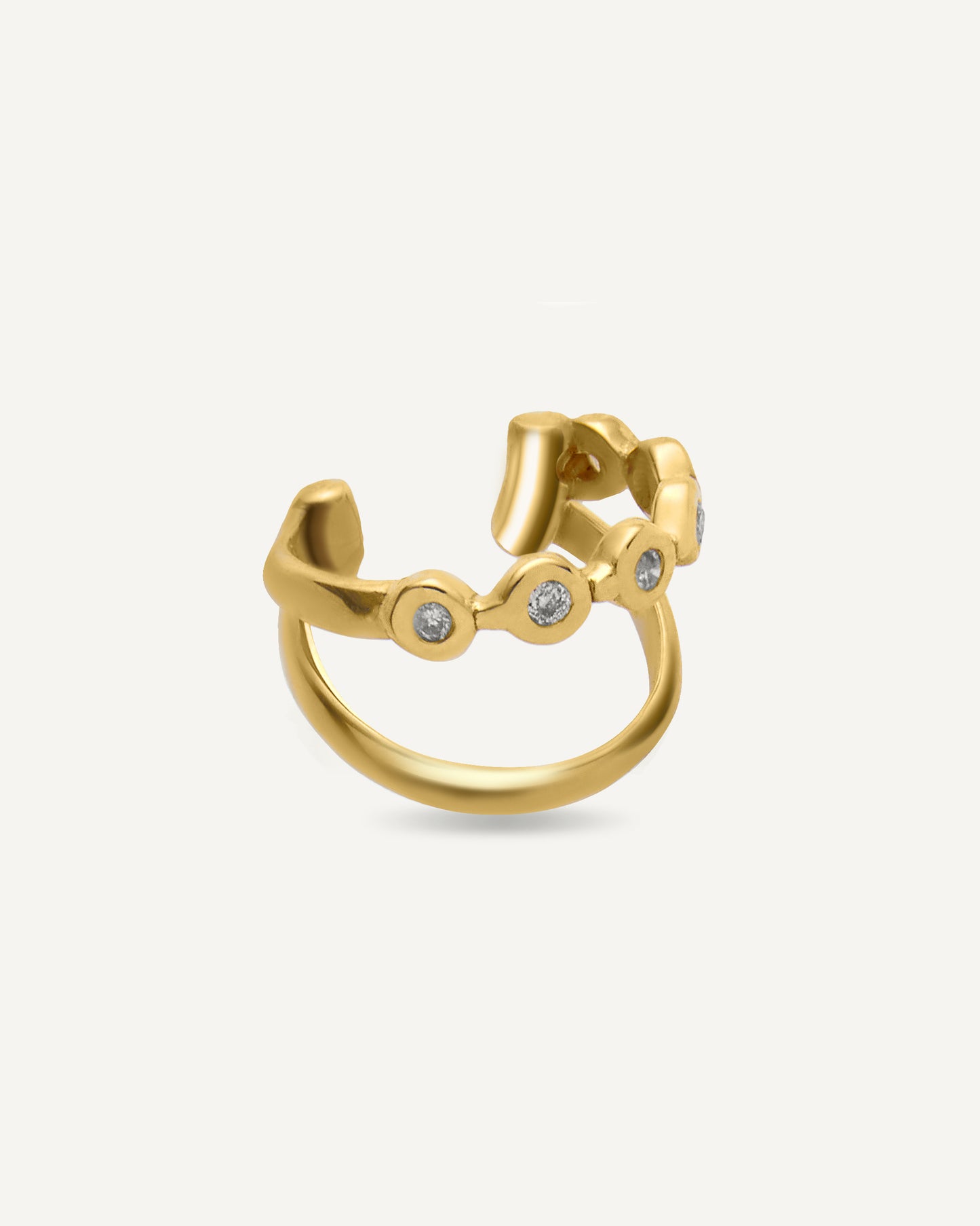 Piercing Estrela Duplo em Ouro 18K e Diamantes