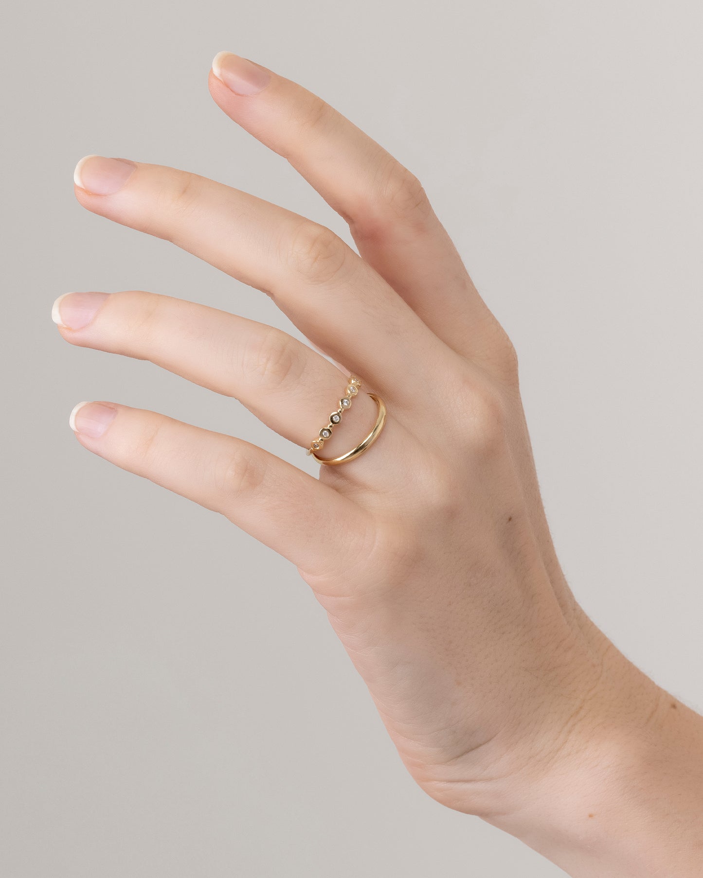 Anel Estrela Duplo em Ouro 18k e Diamantes