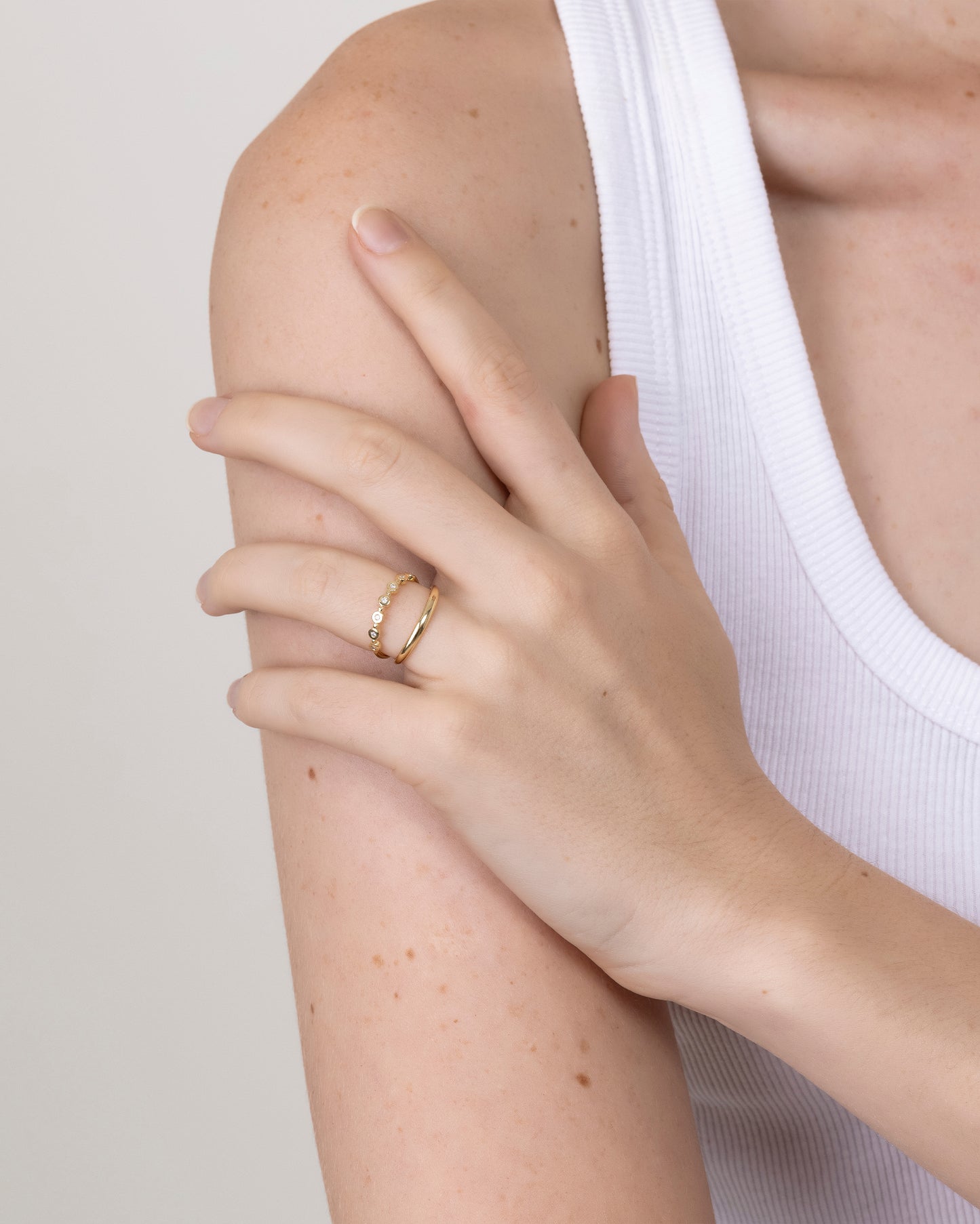 Anel Estrela Duplo em Ouro 18k e Diamantes
