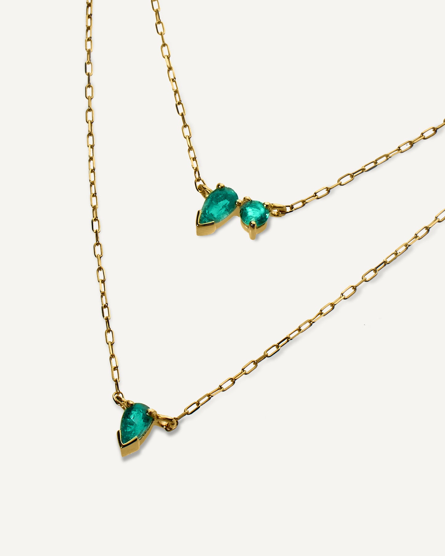 Colar Duo Esmeralda em Ouro 18K