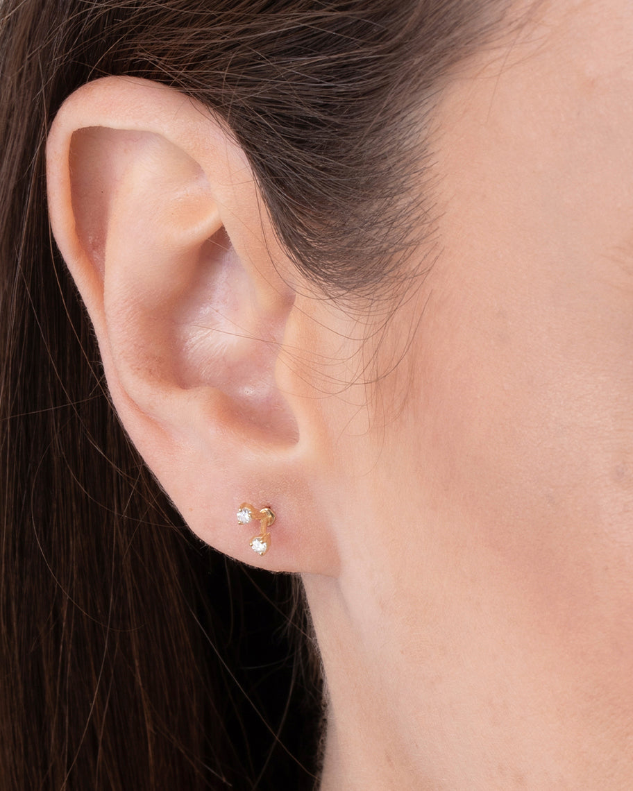 Brinco Stud Fizz em Ouro 18K e Diamantes