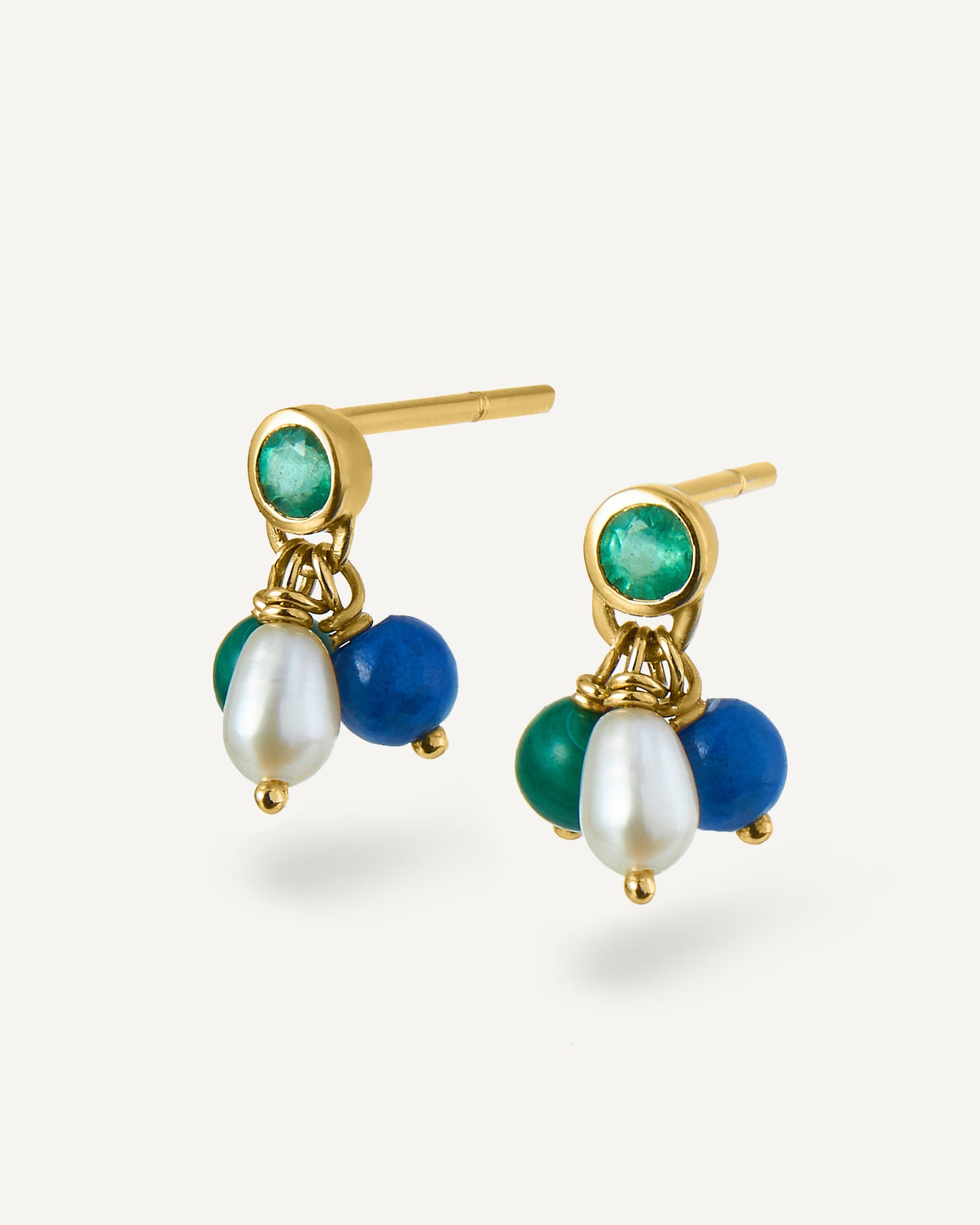 Brinco Marina Esmeralda em Ouro 18K