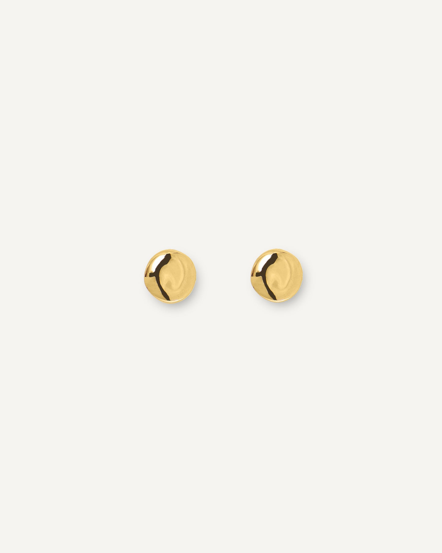 Brinco Stud Disco Petit em Ouro 18K