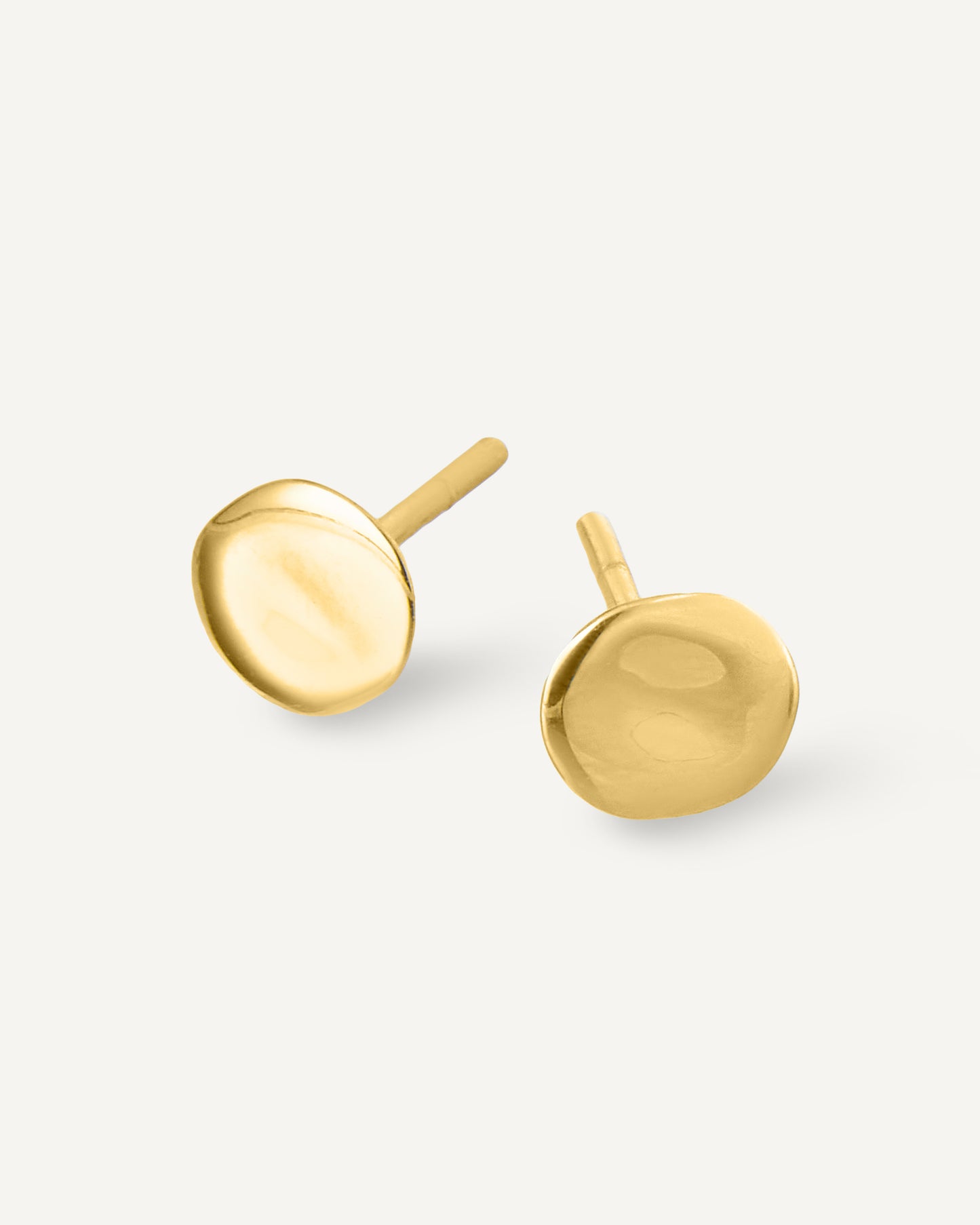 Brinco Stud Disco em Ouro 18K