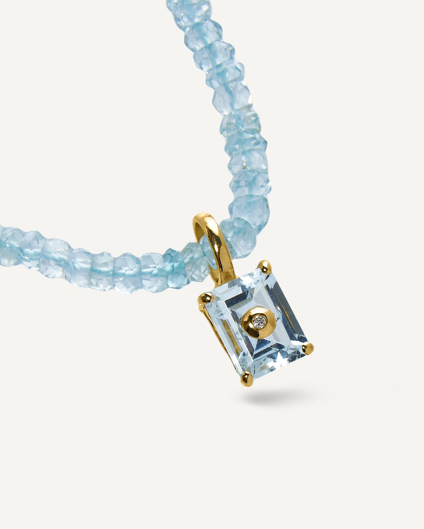 Colar Mirtilo Água-Marinha em Ouro 18K