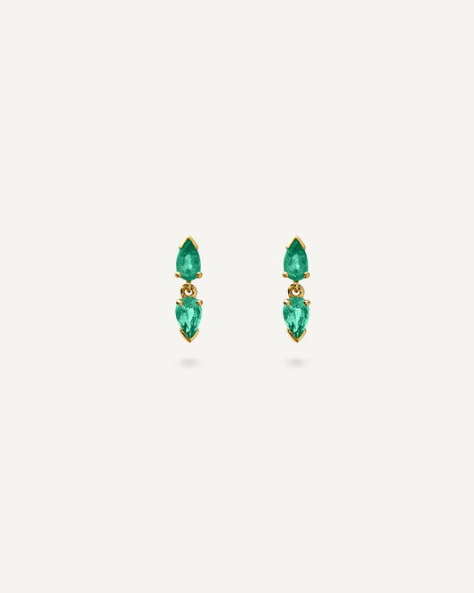 Brinco Duo em Ouro 18K e Esmeraldas